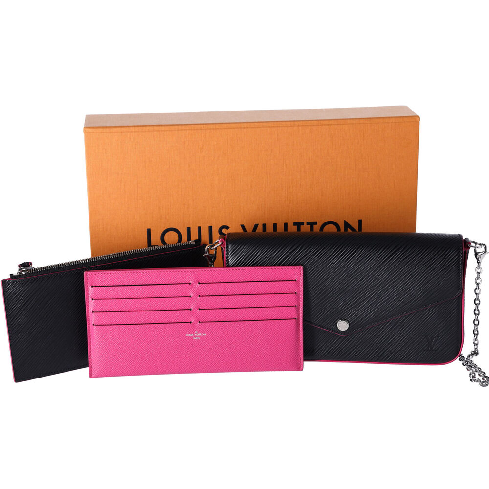 Louis Vuitton Pochette Felice Epi Crossbody Wallet M64579 Noir Hot Pink